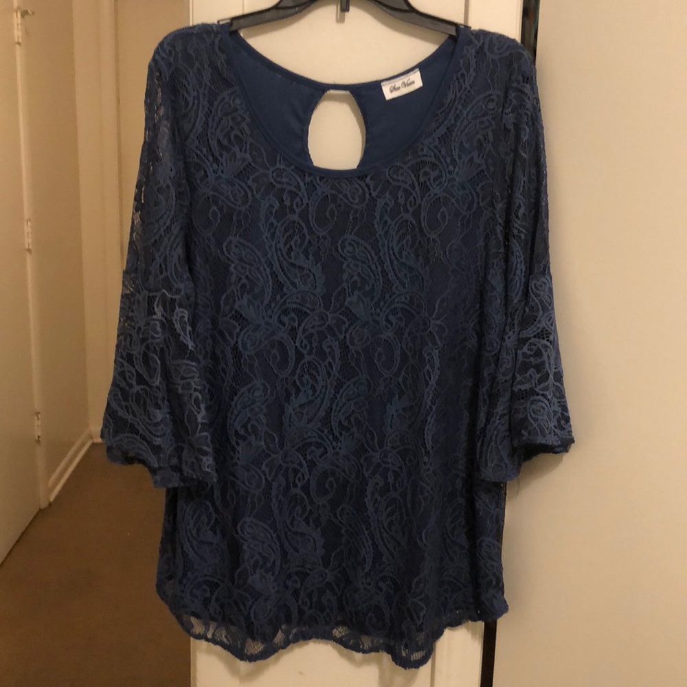 Lacy blue tunic.